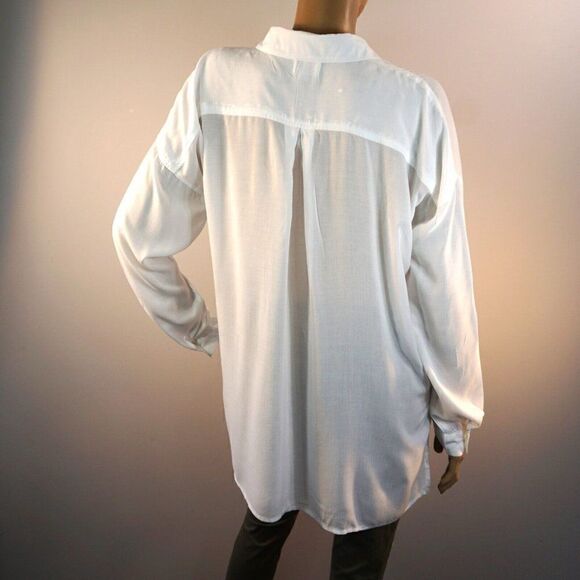 Pacsun LA Hearts Boyfriends Shirt White Button Down Oversized Sz M Paper Thin - Picture 6 of 10